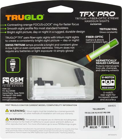 Truglo TFX PRO مسدس البصر، متوهجة مقاومة للصدمات التريتيوم والألياف البصرية للرؤية الليلية للمسدسات، مدمجة، متينة، وخالية من العوائق in Kuwait