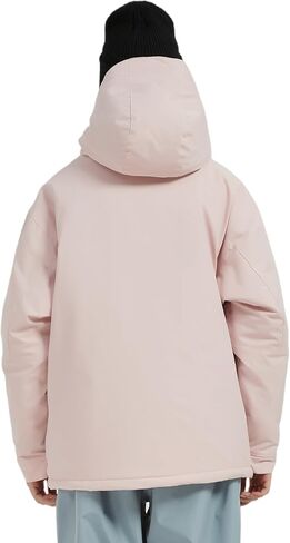 سترة أنوراك للتزلج على الجليد للسيدات والرجال مقاومة للماء بغطاء للرأس ودافئة للتزلج على الجليد ملابس خارجية شتوية فضفاضة كبيرة الحجم بسحاب in Kuwait