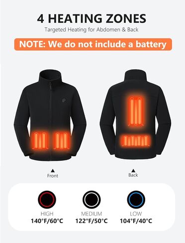 Kids Heated Fleece Jacket, USB Electric Heating Coat for Boys and Girls with 4 Heating Zones (Battery Not Included) in Saudi Arabia