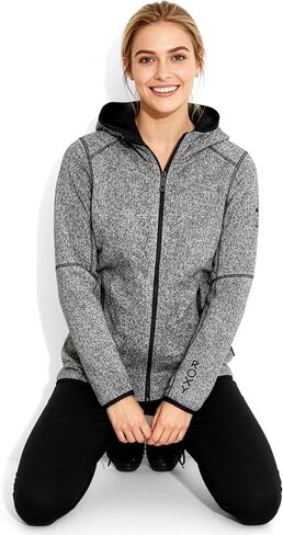 Roxy womens Knit Jersey Bonded Fleece Jacket – Full Zip, Soft Interior, Adjustable Hem in Saudi Arabia