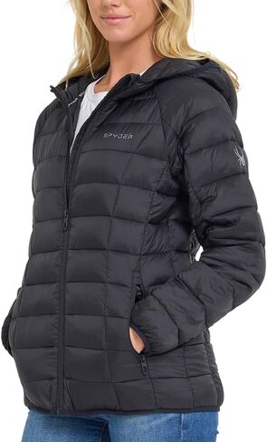 Spyder Packable Puffer Jacket Womens with Hood, Lightweight Full Zip Winter Quilted Womens Puffer Coat in Saudi Arabia
