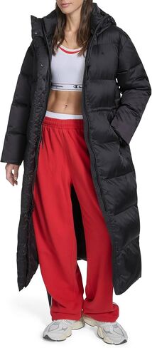 Champion womens Cinch Waist Long Hooded Puffer in Saudi Arabia