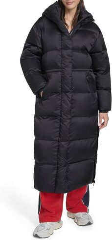 Champion womens Cinch Waist Long Hooded Puffer in Saudi Arabia