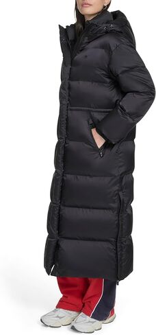 Champion womens Cinch Waist Long Hooded Puffer in Saudi Arabia