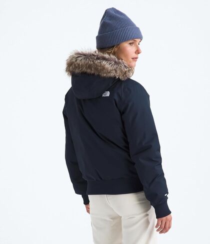 THE NORTH FACE المرأة القطب الشمالي بومبر | غطاء معزول مقاوم للماء، غطاء رأس قابل للتعديل مع فرو صناعي، جيوب مزدوجة الدخول in Kuwait