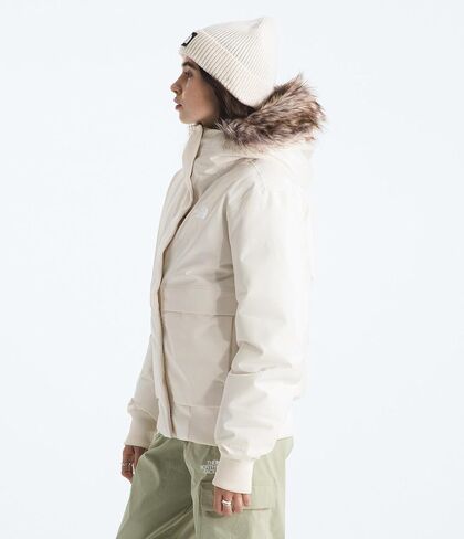 THE NORTH FACE المرأة القطب الشمالي بومبر | غطاء معزول مقاوم للماء، غطاء رأس قابل للتعديل مع فرو صناعي، جيوب مزدوجة الدخول in Kuwait
