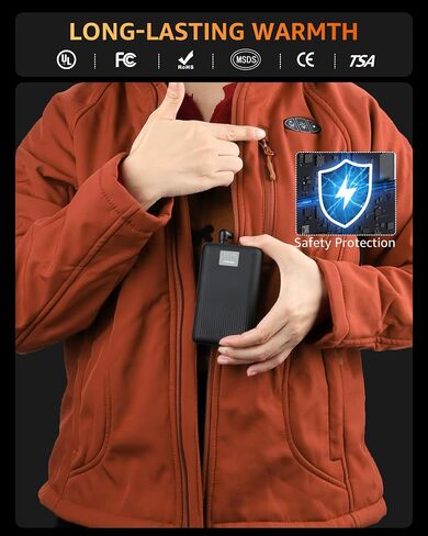 Heated Jackets for Women with Battery Pack Included, Softshell Womens Heated Jacket with Adjustable＆Detachable Hood in Saudi Arabia