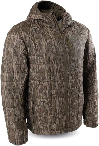 سترة Gator Waders الرجالية الركامية - منتفخ صيد خفيف الوزن معزول ومقاوم للرياح مع غطاء للرأس - مُصنف للطقس البارد من 0 إلى 45 درجة فهرنهايت in Kuwait