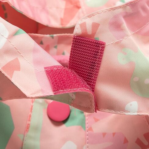 Kids' 2-in-1 Waterproof Raincoat with Detachable Fleece Lining | Warm Winter Jacket for Girls, Windproof Hooded in Kuwait