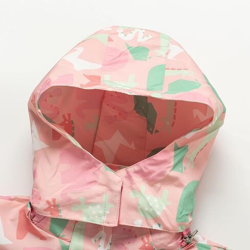 Kids' 2-in-1 Waterproof Raincoat with Detachable Fleece Lining | Warm Winter Jacket for Girls, Windproof Hooded in Kuwait