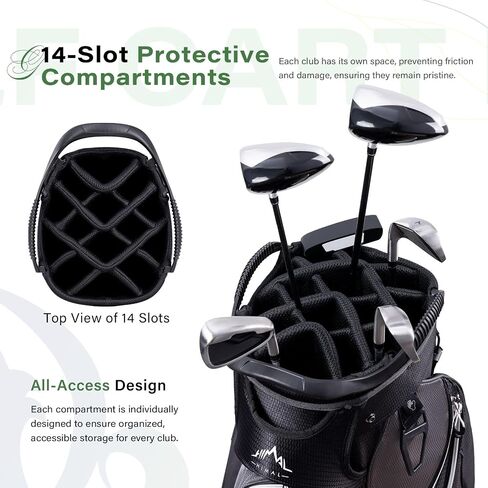 Golf Cart Bag with 14-Way Divider Top, Ample Storage Space, Men's Golf Bag with Handles and Umbrella Holder in Saudi Arabia