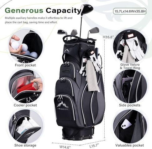Golf Cart Bag with 14-Way Divider Top, Ample Storage Space, Men's Golf Bag with Handles and Umbrella Holder in Saudi Arabia