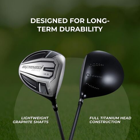 Titanium Driver Golf Club, Loft Lightweight Graphite Shaft, Oversized Sweet Spot, Aerodynamic, USGA Conforming Mens Driver + Deluxe Headcover in Saudi Arabia