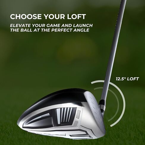 Titanium Driver Golf Club, Loft Lightweight Graphite Shaft, Oversized Sweet Spot, Aerodynamic, USGA Conforming Mens Driver + Deluxe Headcover in Saudi Arabia