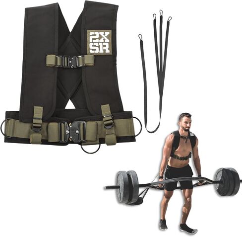 Pull Harness with Drag Strap Kit - Heavy Duty Training Harness, 1000LBS Capacity, One Size Fits Most, Padded Shoulders for Pulling Exercises, Sports Performance Speed, Strength Military Training in Saudi Arabia