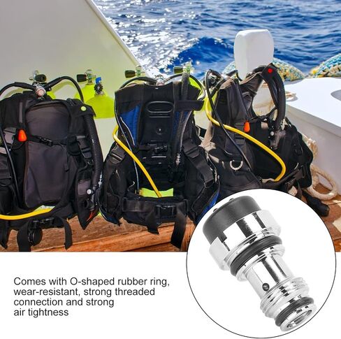 BCD Power Inflator Adapter, Chrome Plated Brass Core Diving Exhaust Valve Nipple Replacement Scuba Diving Replacement for BCD Power Inflator K Shaped Valve in Saudi Arabia