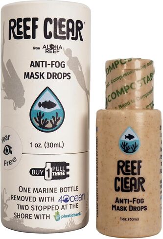 Powerful Anti-Fog Mask Drops Supporting 3X Plastic Clean-Up with Each Bottle. Tear-Free, Plant-Sourced, Reef-Safe, in a Bio-Plastic Bottle for Masks, Goggles, Snorkeling, Scuba Diving, and More. in Saudi Arabia