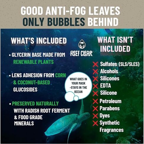 Powerful Anti-Fog Mask Drops Supporting 3X Plastic Clean-Up with Each Bottle. Tear-Free, Plant-Sourced, Reef-Safe, in a Bio-Plastic Bottle for Masks, Goggles, Snorkeling, Scuba Diving, and More. in Saudi Arabia