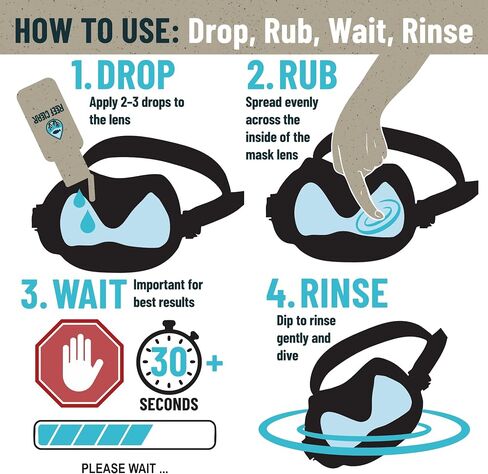 Powerful Anti-Fog Mask Drops Supporting 3X Plastic Clean-Up with Each Bottle. Tear-Free, Plant-Sourced, Reef-Safe, in a Bio-Plastic Bottle for Masks, Goggles, Snorkeling, Scuba Diving, and More. in Saudi Arabia