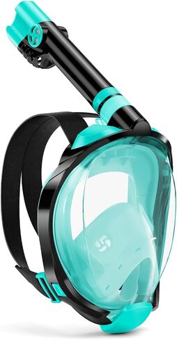 W WSTOO Full Face Snorkel Mask, Dry Top Snorkeling Gear for Adults, 180° Panoramic Foldable Design with Camera Mount, Safe Mouth/Nose Breathing, Anti-Fog & Anti-Leak in Saudi Arabia