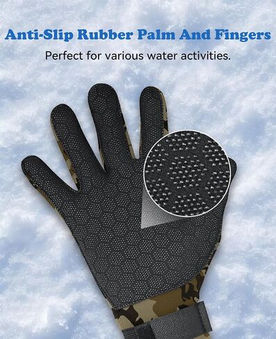 XUKER Neoprene Water Gloves, Winter Fleece-Lined Five Finger Warm Wetsuit Winter Gloves for Scuba Diving Snorkeling Surfing in Saudi Arabia