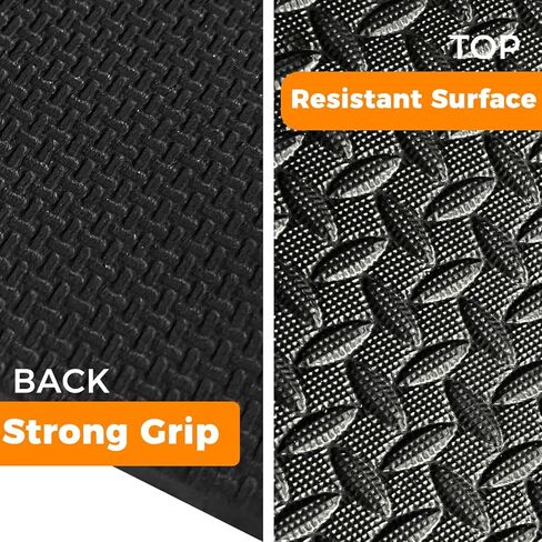 4x6ft Gym Floor Mat 10mm Thick - Large TPE/NPE Foam Workout Mat for Home Gym, Garage Floor, Yoga & Exercise - Non-Slip Eco-Friendly Fitness Mat (Black) in Kuwait