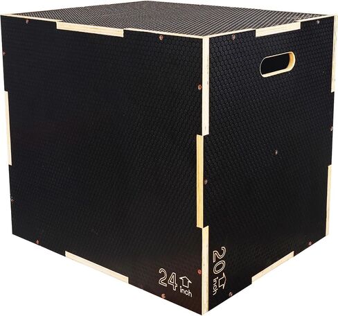 Fitvids 3 in 1 Non-Slip Wooden Plyo Box Plyometric Box Jumping Exercise, Multiple Sizes Set in Saudi Arabia