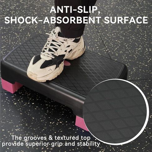Fitvids 18" Workout Aerobic Stepper Step Platform with 2 Risers, Multiple Colors in Saudi Arabia