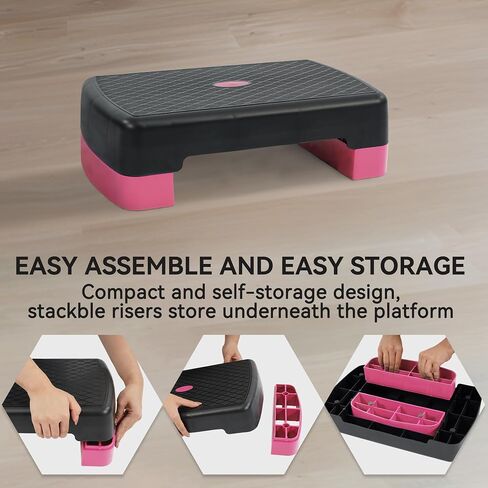 Fitvids 18" Workout Aerobic Stepper Step Platform with 2 Risers, Multiple Colors in Saudi Arabia