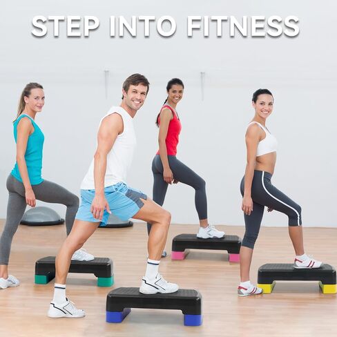 Fitvids 18" Workout Aerobic Stepper Step Platform with 2 Risers, Multiple Colors in Saudi Arabia