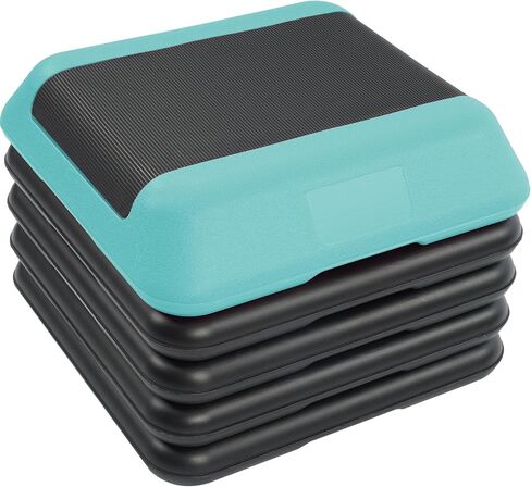 Fitvids Step Aerobic Platform, Exercise Step with 5 levels Adjustable Height, 4 Stackable Risers, Fitness Training Workout Stepper for Home Gym, Cardio Strength, Multiple Options in Saudi Arabia