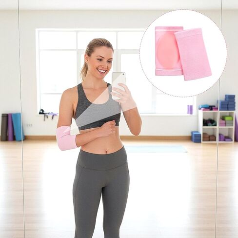 2 Pairs Elbow Moisturizing Sleeve for Women, Soft Gel Cover Elbow Protector Sleeves Elastic Gel Pads for Moisturizing Dry Cracked Skin Care in Saudi Arabia