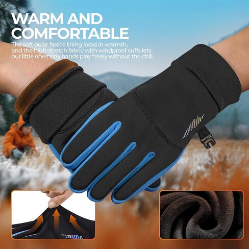 rivmount Kids Warm Winter Gloves Touchscreen Waterproof Cycling Running Skiing in Outdoor Cold Weather for Boy Girl in Saudi Arabia