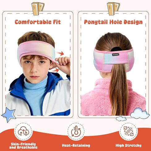 Kids Winter Ear Headband for Girls Boys Thickened Fleece Children Warmers Ear Muffs for Cold Weather Running Cycling in Saudi Arabia