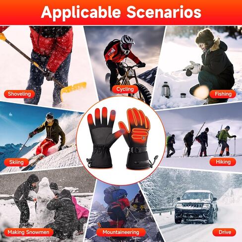 Heated Gloves for Men Women 6000mAh Heated Gloves Rechargeable Battery Pack Fingerless Touchscreen Waterproof & Upgrade Non-Slip Winter Hand Warmer for Motorcycling, Hunting, Skiing, Outdoor Gift in Saudi Arabia