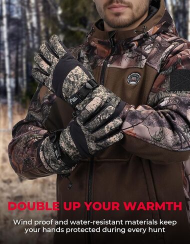 KEMIMOTO Heated Hunting Gloves Camo, Flip Magnetic Winter Heated Gloves for Men Women, Camouflage Thermal Electric Hunter Gear with 2 Rechargeable Battery Packs, 3 Heat Settings Max 140°F Warm in Saudi Arabia
