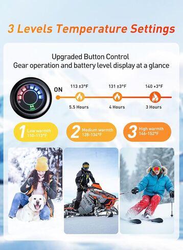 Heated Gloves for Men Women, Auxemu 7.4V Electric Rechargeable Heated Gloves with Touchscreen/Waterproof, for Winter Outdoor Work Motorcycle Skiing Hiking Camping Snowboarding in Saudi Arabia