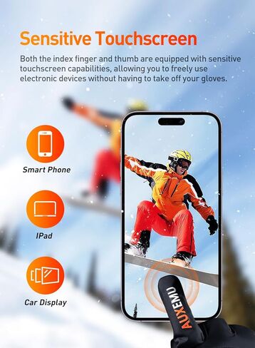 Heated Gloves for Men Women, Auxemu 7.4V Electric Rechargeable Heated Gloves with Touchscreen/Waterproof, for Winter Outdoor Work Motorcycle Skiing Hiking Camping Snowboarding in Saudi Arabia