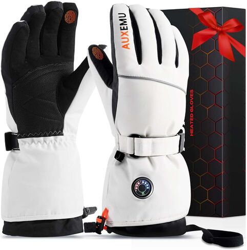 Heated Gloves for Men Women, Auxemu 7.4V Electric Rechargeable Heated Gloves with Touchscreen/Waterproof, for Winter Outdoor Work Motorcycle Skiing Hiking Camping Snowboarding in Saudi Arabia