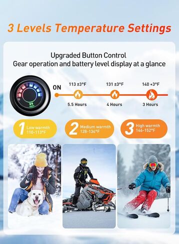 Heated Gloves for Men Women, Auxemu 7.4V Electric Rechargeable Heated Gloves with Touchscreen/Waterproof, for Winter Outdoor Work Motorcycle Skiing Hiking Camping Snowboarding in Saudi Arabia