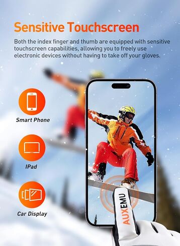 Heated Gloves for Men Women, Auxemu 7.4V Electric Rechargeable Heated Gloves with Touchscreen/Waterproof, for Winter Outdoor Work Motorcycle Skiing Hiking Camping Snowboarding in Saudi Arabia