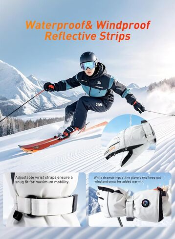 Heated Gloves for Men Women, Auxemu 7.4V Electric Rechargeable Heated Gloves with Touchscreen/Waterproof, for Winter Outdoor Work Motorcycle Skiing Hiking Camping Snowboarding in Saudi Arabia