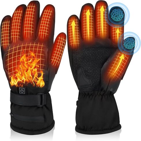 Lightweight Heated Gloves with Ultra-Thin 5000mAh Battery & USB-C Charging - 8Hrs Warmth for Men/Women, Waterproof for Skiing, Hiking, Snowboarding, Shoveling, Hunting, Arthritis Relief in Saudi Arabia