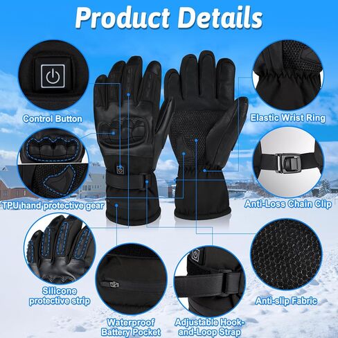 Lightweight Heated Gloves with Ultra-Thin 5000mAh Battery & USB-C Charging - 8Hrs Warmth for Men/Women, Waterproof for Skiing, Hiking, Snowboarding, Shoveling, Hunting, Arthritis Relief in Saudi Arabia