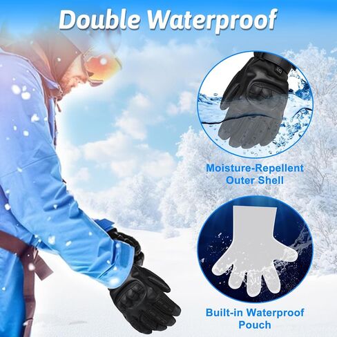 Lightweight Heated Gloves with Ultra-Thin 5000mAh Battery & USB-C Charging - 8Hrs Warmth for Men/Women, Waterproof for Skiing, Hiking, Snowboarding, Shoveling, Hunting, Arthritis Relief in Saudi Arabia