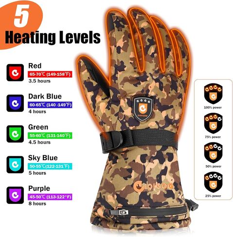 Heated Gloves for Men Women 7.4V 3200MAH Hunting Gloves Rechargeable Waterproof Electric Winter Thermal Glove in Saudi Arabia