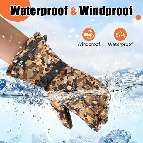 Heated Gloves for Men Women 7.4V 3200MAH Hunting Gloves Rechargeable Waterproof Electric Winter Thermal Glove in Saudi Arabia