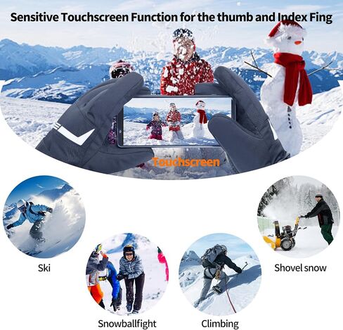Heated Gloves 7.4V 3200mAh Waterproof Rechargeable Electric Gloves for Men Women with Touchscreen 5 Heating Temperature Adjustable for Winter Outdoor Work Skiing Hiking Hunting Camping Fishing in Saudi Arabia