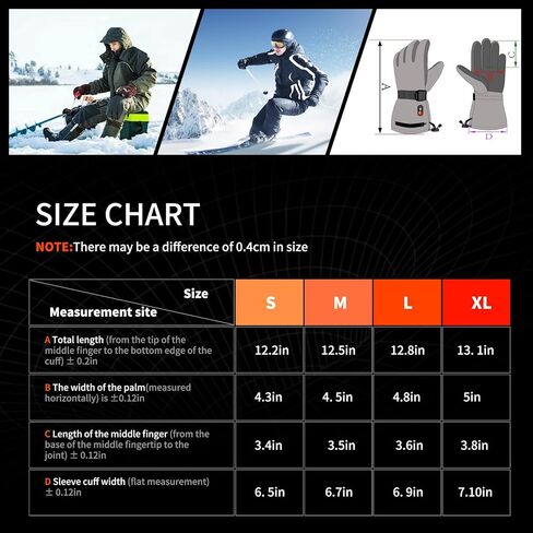 Heated Gloves 7.4V 3200mAh Waterproof Rechargeable Electric Gloves for Men Women with Touchscreen 5 Heating Temperature Adjustable for Winter Outdoor Work Skiing Hiking Hunting Camping Fishing in Saudi Arabia
