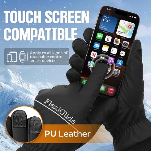 Winter Waterproof Ski Gloves Men Women, Snow Warm Cycling Cold Weather, Driving Biking Running in Saudi Arabia